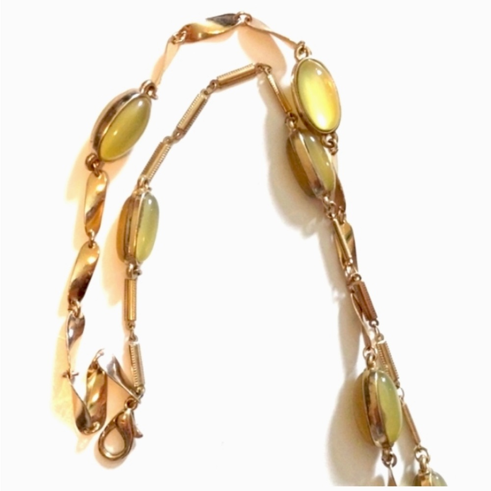 πΈ3/$25 Coldwater Creek Double Strand Layered Citrine Cabochon Gold Necklace - Picture 9 of 13